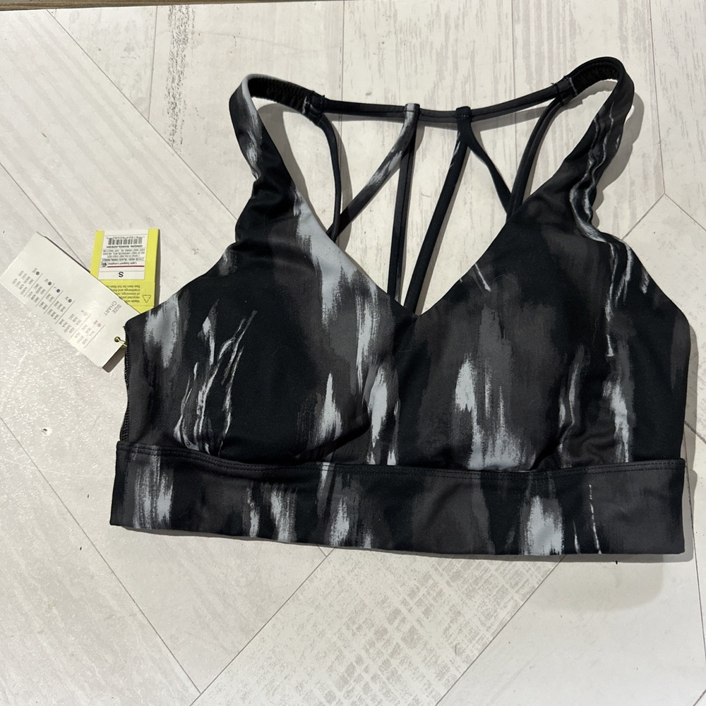 All in Motion Women's Activewear Workout Black & Gray Pullover Sport Bra Size: S